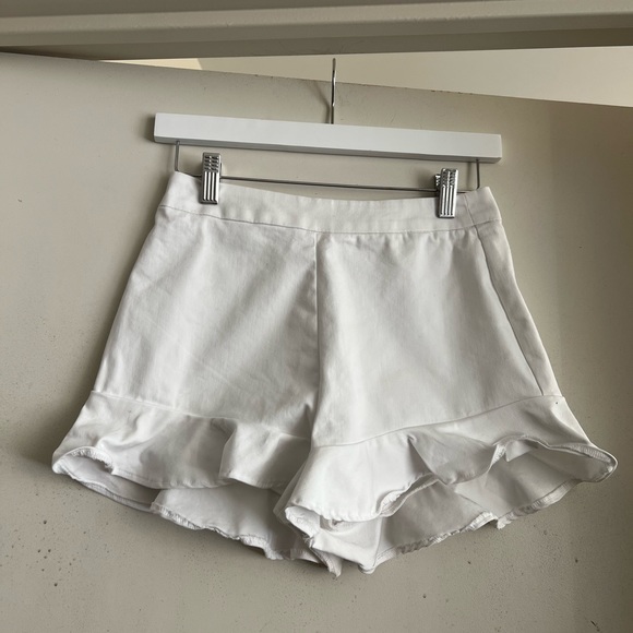 Zara Trafaluc White Frill Hem Shorts - Picture 6 of 7